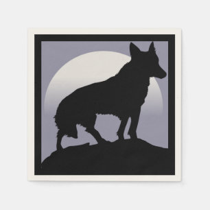 SERVIETTE EN PAPIER SILHOUETTE DE LOUP