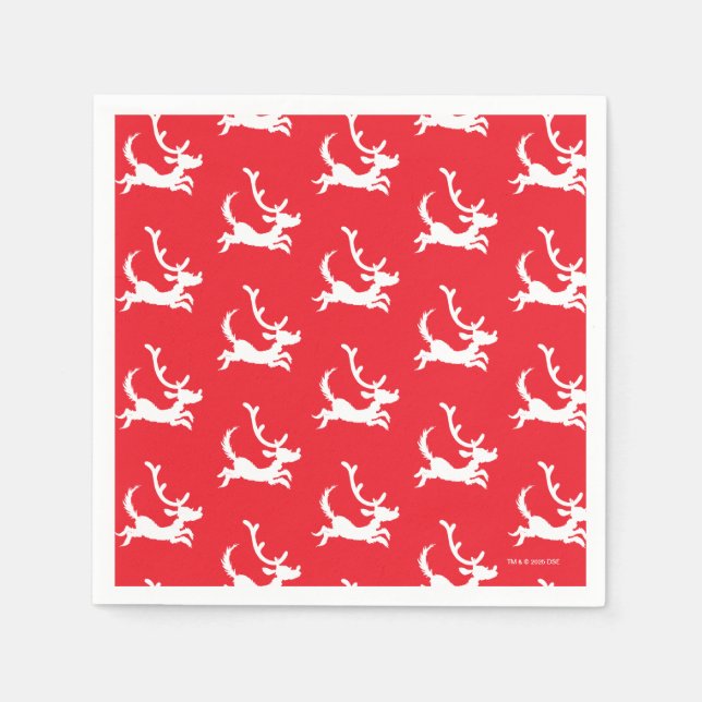 Serviette En Papier Silhouette de Max le renne (Devant)