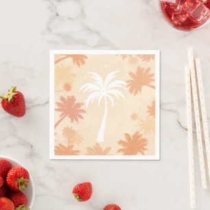 Serviette En Papier Silhouette de palmier tropical scintillant