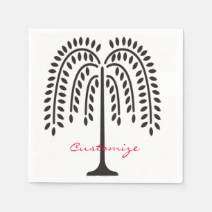 Serviette En Papier Silhouette de Saule Pleureur Thunder_Cove