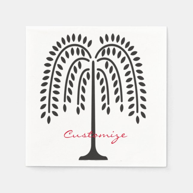Serviette En Papier Silhouette de Saule Pleureur Thunder_Cove (Devant)