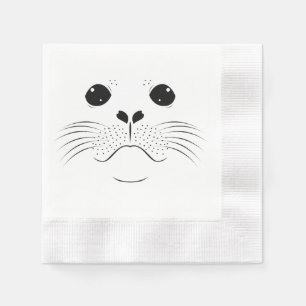 Serviette En Papier Silhouette de visage de phoque