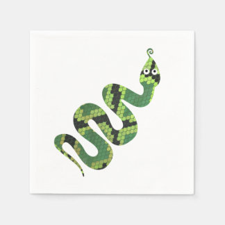 Serviette En Papier Silhouette d'impression en noir et vert serpent