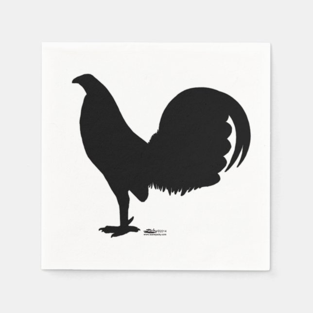 Serviette En Papier Silhouette du coq Gamecock (Devant)
