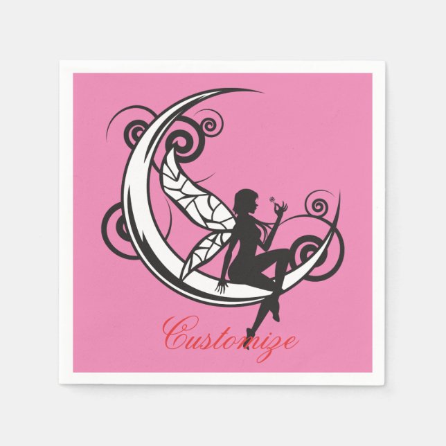 Serviette En Papier Silhouette Fée Lune Thunder_Cove (Devant)