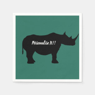 Serviette En Papier Silhouette Rhinoceros