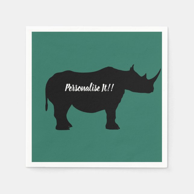 Serviette En Papier Silhouette Rhinoceros (Devant)
