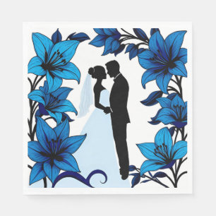 Serviette En Papier Silhouette romantique d'un couple