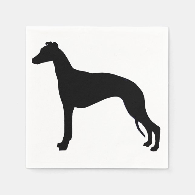 Serviette En Papier Silhouette Whippet (Devant)