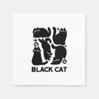 Silhouettes de chat noir - Design Feline mignon