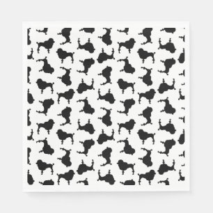 Serviette En Papier Silhouettes de chien de caniche COULEUR ARRIÈRE -