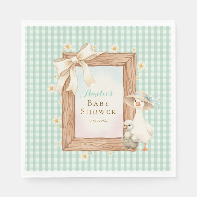 Serviette En Papier Silly Goose Baby Shower Paper Napkins (Devant)