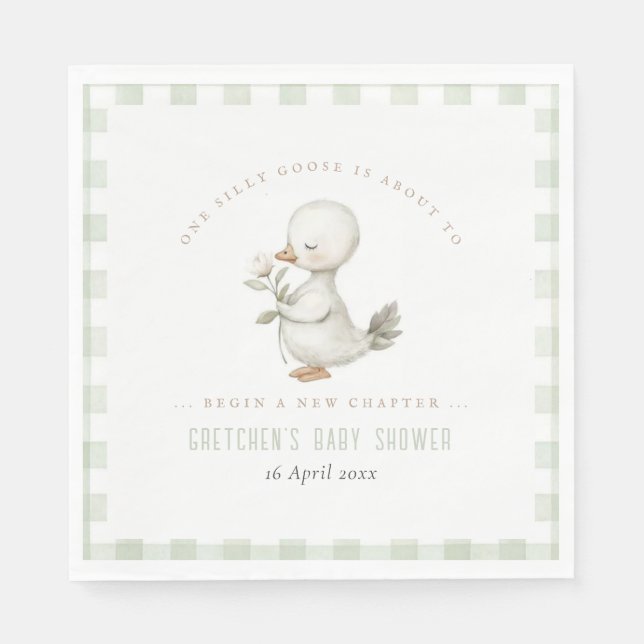 Serviette En Papier Silly Goose New Chapter Spring Baby Shower (Devant)