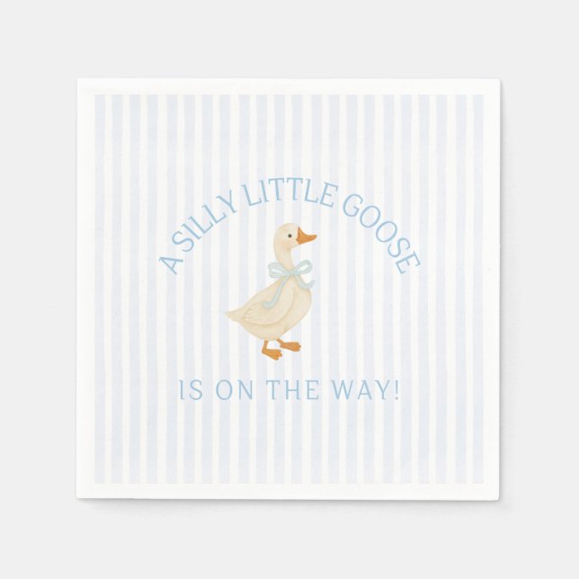 Serviette En Papier Silly Little Goose Baby Shower  (Devant)