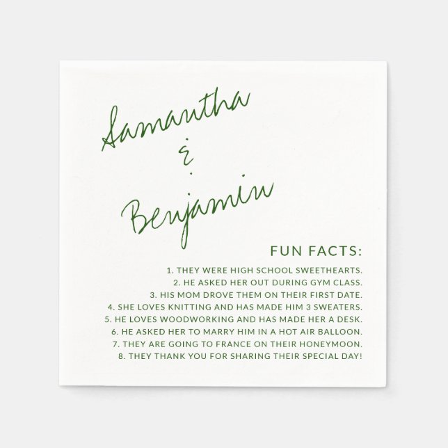 Serviette En Papier Silver Fun Fun Facts À propos de mariée et Mariage (Devant)