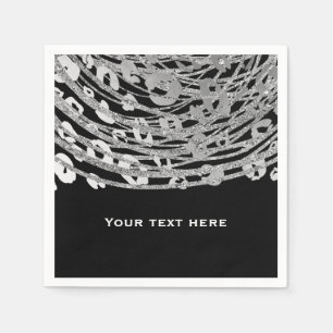 Serviette En Papier Silver Glam Cheetah Print Exotic Print Party