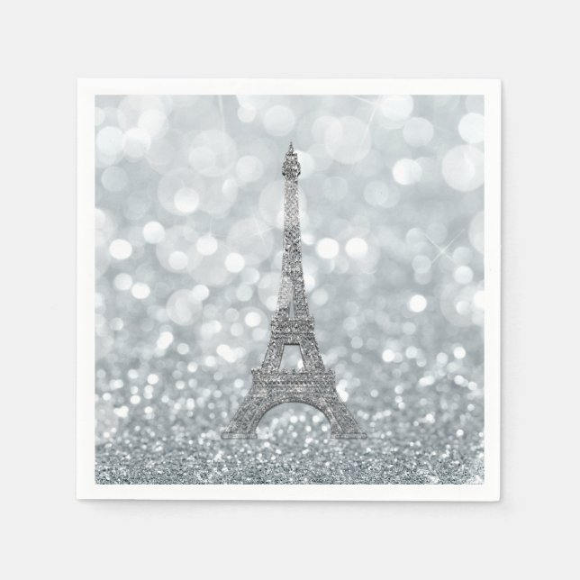 Serviette En Papier Silver Glitter (Devant)
