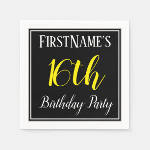 Serviette En Papier Simple, 16e fête d'anniversaire avec nom personnal