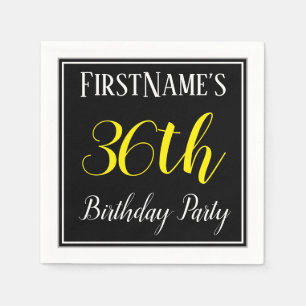 Serviette En Papier Simple, 36ème fête d'anniversaire avec nom personn