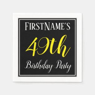 Serviette En Papier Simple, 49ème fête d'anniversaire avec nom personn