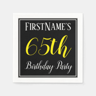 Serviette En Papier Simple, 65e fête d'anniversaire avec nom personnal