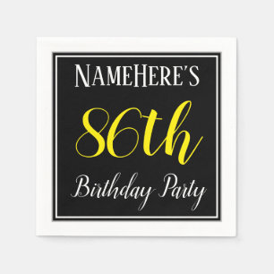 Serviette En Papier Simple, 86e fête d'anniversaire avec nom personnal