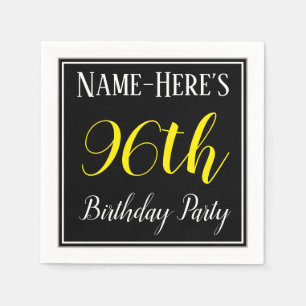 Serviette En Papier Simple, 96e fête d'anniversaire avec nom personnal