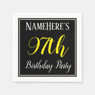 Serviette En Papier Simple, 97e fête d'anniversaire avec nom personnal