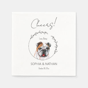Serviette En Papier Simple anglais Bulldog Mariage Cocktail