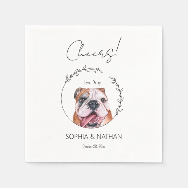 Serviette En Papier Simple anglais Bulldog Mariage Cocktail (Devant)