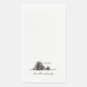 Serviette En Papier Simple Aquarelle Pine Cônes Bénédiction Personnali