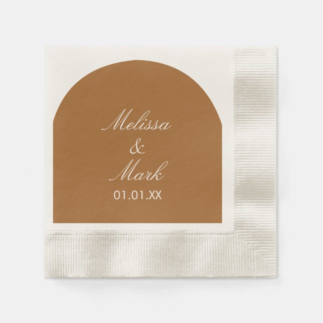 Serviette En Papier Simple Arch Terracotta Forme Monogramme (Devant)