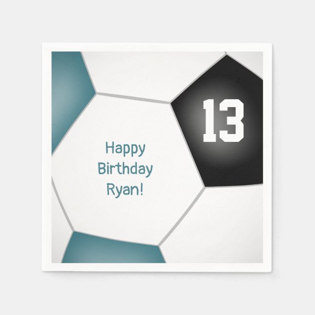 Serviette En Papier simple balle de football filles garçons anniversai (Devant)