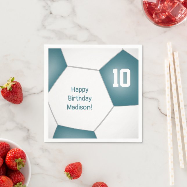 Serviette En Papier simple balle de football filles garçons anniversai (En situation)