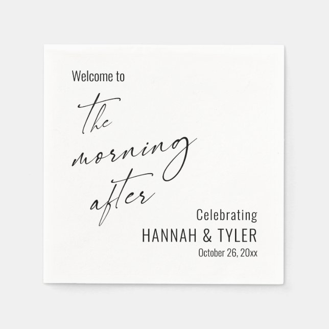 Serviette En Papier Simple Bienvenue au lendemain matin (Devant)