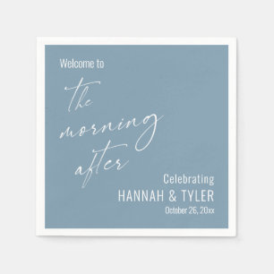 Serviette En Papier Simple Bienvenue au Matin Après Bleu Poussiéreux