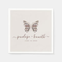 Simple Boho Butterfly Burgundy Taupe Mariage