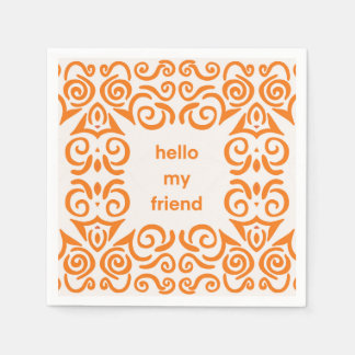 Serviette En Papier Simple Bonjour Mon Ami Napkin