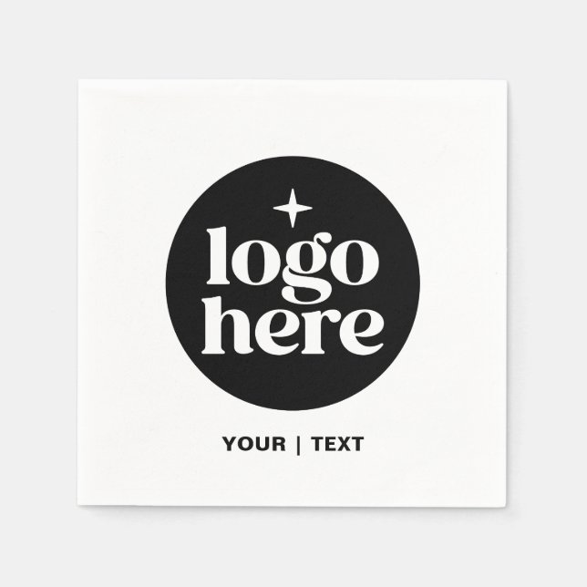 Serviette En Papier Simple Branded Custom Text & Logo (Devant)