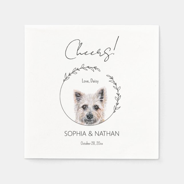 Serviette En Papier Simple Cairn Terrier Chien Mariage Cocktail Napkin (Devant)