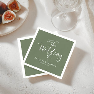 Serviette En Papier Simple calligraphie moderne pour mariage