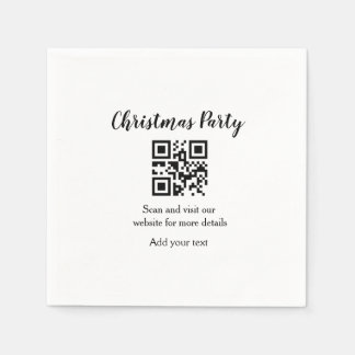 Serviette En Papier Simple christmas party website barcode QR add name