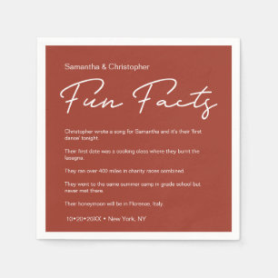 Serviette En Papier SImple Classic Terra Cotta Mariage faits amusants