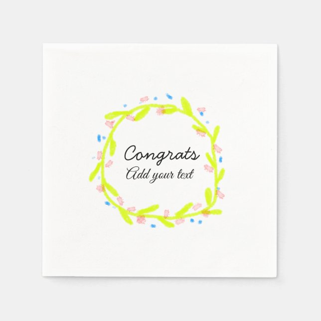Serviette En Papier Simple congratulation graduation add your (Devant)