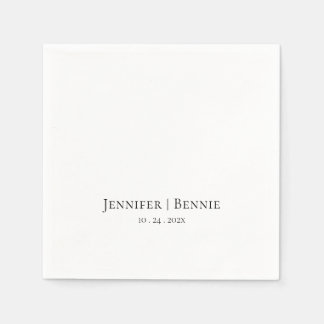 Serviette En Papier Simple Design Moderne Chic Minimaliste Mariage