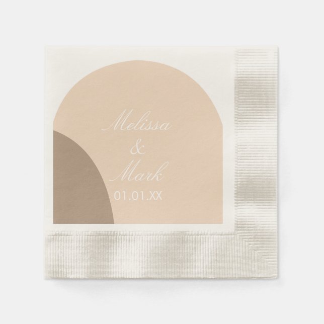 Serviette En Papier Simple Double Arche Forme de la Terre Monogramme (Devant)