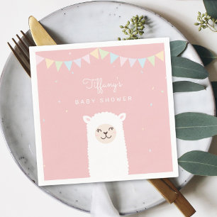 Serviette En Papier Simple Elegant Douce Alpaca Llama Baby shower fill