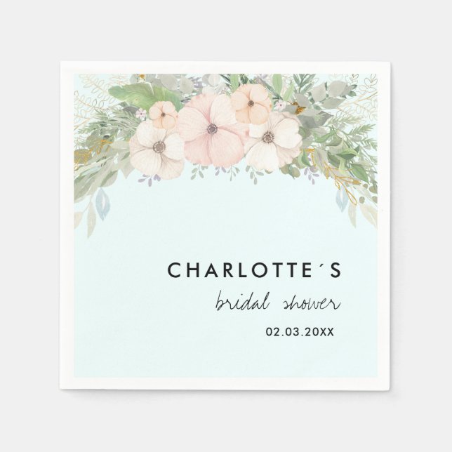 Serviette En Papier Simple, élégant eucalyptus, flowers (Devant)