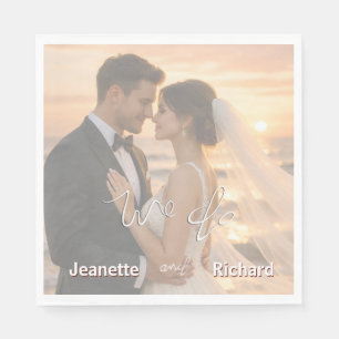 Serviette En Papier Simple Élégant Mariage Minimaliste sur la Plage au