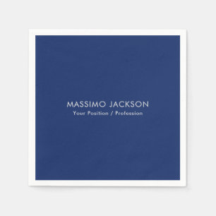 Serviette En Papier Simple Élégant Minimaliste Moderne Bleu
